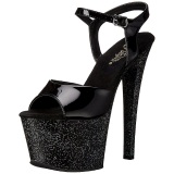 Negro 18 cm SKY-309MG Brillo Plataforma Tacones de Aguja