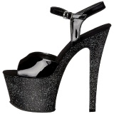 Negro 18 cm SKY-309MG Brillo Plataforma Tacones de Aguja