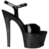 Negro 18 cm SKY-309MG Brillo Plataforma Tacones de Aguja