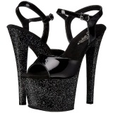 Negro 18 cm SKY-309MG Brillo Plataforma Tacones de Aguja