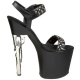 Negro 19 cm BONDGIRL-712 zapatos tacn forma de pistola