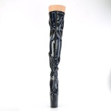 Negro 20 cm FLAMINGO-3000HWR Holograma botas altas overknee plataforma