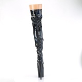 Negro 20 cm FLAMINGO-3000HWR Holograma botas altas overknee plataforma