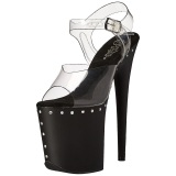 Negro 20 cm FLAMINGO-808ABLS Sandalias Mujer Plataforma Strass