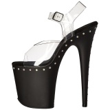 Negro 20 cm FLAMINGO-808ABLS Sandalias Mujer Plataforma Strass