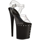 Negro 20 cm FLAMINGO-808ABLS Sandalias Mujer Plataforma Strass