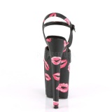 Negro 20 cm FLAMINGO-809KISSES tacn alto pleaser con plataforma