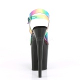 Negro 20 cm Pleaser FLAMINGO-808RB Sandalias con tacones pole dance