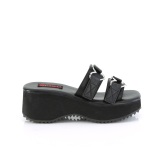 Negro 6,5 cm DemoniaCult FLIP-12 pantuflas de plataforma emo gothic