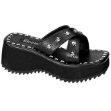 Negro 6,5 cm FLIP-05 Gticos Chanclas Mujer Plataforma