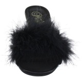 Negro 8 cm AMOUR-03 Tacn plumas de marabu Mules Calzado