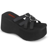 Negro 9 cm DemoniaCult FUNN-15 pantuflas de plataforma emo gothic