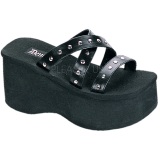 Negro 9 cm FUNN-19 Gticos Chanclas Mujer Plataforma