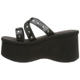 Negro 9 cm FUNN-19 Gticos Chanclas Mujer Plataforma