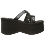 Negro 9 cm FUNN-19 Gticos Chanclas Mujer Plataforma