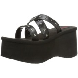 Negro 9 cm FUNN-19 Gticos Chanclas Mujer Plataforma