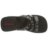 Negro 9 cm FUNN-19 Gticos Chanclas Mujer Plataforma