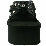 Negro 9 cm FUNN-29 Gticos Chanclas Mujer Plataforma