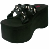 Negro 9 cm FUNN-29 Gticos Chanclas Mujer Plataforma