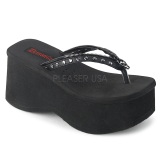 Negro 9 cm FUNN-33 Gticos Chanclas Mujer Plataforma