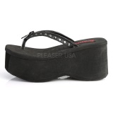 Negro 9 cm FUNN-33 Gticos Chanclas Mujer Plataforma