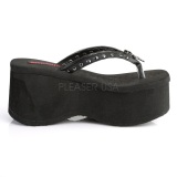 Negro 9 cm FUNN-33 Gticos Chanclas Mujer Plataforma