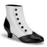 Negro Blanco 5 cm FLORA-1023 Botines Altos Mujer