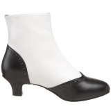 Negro Blanco 5 cm FLORA-1023 Botines Altos Mujer