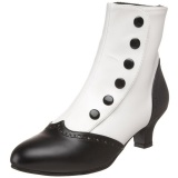 Negro Blanco 5 cm FLORA-1023 Botines Altos Mujer