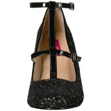 Negro Brillo 10 cm QUEEN-01 zapatos de saln tallas grandes