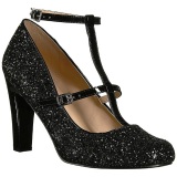 Negro Brillo 10 cm QUEEN-01 zapatos de saln tallas grandes