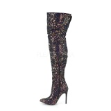 Negro Brillo 13 cm COURTLY-3015 botas altas pleaser