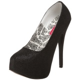 Negro Brillo 14,5 cm Burlesque TEEZE-31G Platform Calzado de Saln