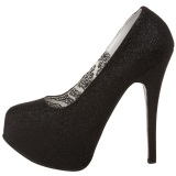 Negro Brillo 14,5 cm Burlesque TEEZE-31G Platform Calzado de Saln