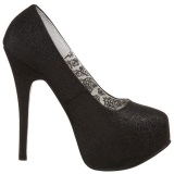 Negro Brillo 14,5 cm Burlesque TEEZE-31G Platform Calzado de Saln