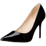 Negro Charol 10 cm CLASSIQUE-20 zapatos puntiagudos tacn de aguja