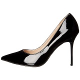 Negro Charol 10 cm CLASSIQUE-20 zapatos puntiagudos tacn de aguja