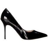 Negro Charol 10 cm CLASSIQUE-20 zapatos puntiagudos tacn de aguja