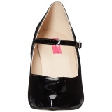 Negro Charol 10 cm DREAM-428 zapatos de saln tallas grandes