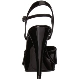 Negro Charol 12 cm FLAIR-409 Sandalias Femininas Planos