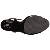 Negro Charol 12 cm FLAIR-409 Sandalias Femininas Planos