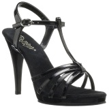 Negro Charol 12 cm FLAIR-420 Sandalias Femininas Planos