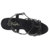 Negro Charol 12 cm FLAIR-420 Sandalias Femininas Planos