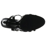 Negro Charol 12 cm FLAIR-420 Sandalias Femininas Planos