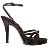 Negro Charol 12 cm FLAIR-436 Sandalias Femininas Planos