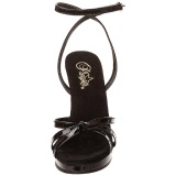 Negro Charol 12 cm FLAIR-436 Sandalias Femininas Planos