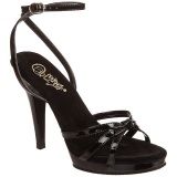 Negro Charol 12 cm FLAIR-436 Sandalias Femininas Planos