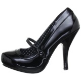 Negro Charol 12 cm retro vintage CUTIEPIE-02 zapatos mary jane con plataforma escondida