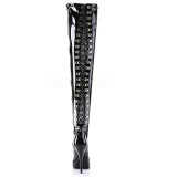 Negro Charol 13,5 cm INDULGE-3063 over knee botas altas con tacn