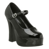 Negro Charol 13 cm DOLLY-50 Mary Jane Plataforma Zapatos de Saln